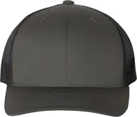 Yupoong 6606 Six-Panel Retro Trucker Cap - Charcoal Black - Dark Gray Black / 6 5/8’’ - 7 3/8’’