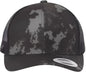 Yupoong 6606 Six Panel Retro Trucker Cap Poseidon Black Black / 6 5/8’’ 7 3/8’’