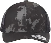 Yupoong 6606 Six Panel Retro Trucker Cap Poseidon Black Black / 6 5/8’’ 7 3/8’’