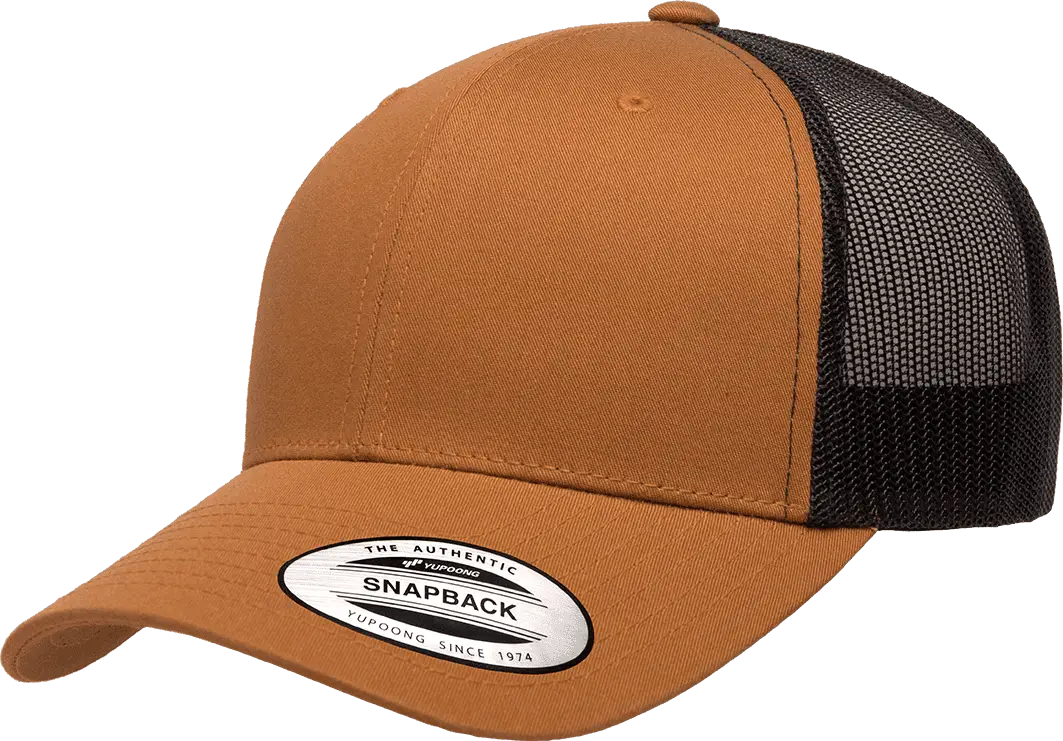 Yupoong 6606T Classics Retro Trucker Cap 2 Tone Caramel Black Tan Black / 6 5/8’’ 7 5/8’’