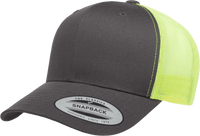 Yupoong 6606T Classics Retro Trucker Cap 2 Tone Charcoal Neon Green Dark Gray Green / 6 5/8’’ 7 5/8’’