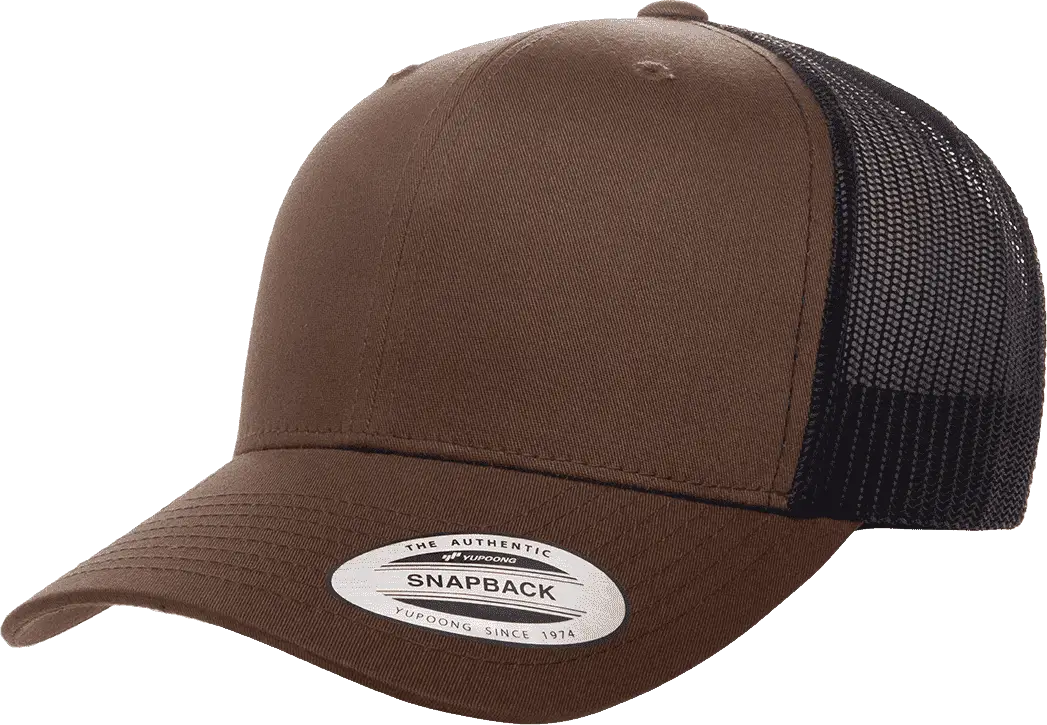 Yupoong 6606T Classics Retro Trucker Cap 2 Tone Coyote Brown Black Brown / 6 5/8’’ 7 5/8’’