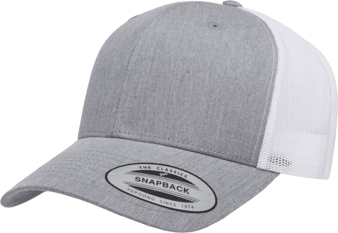 Yupoong 6606T Classics Retro Trucker Cap 2 Tone Heather White Gray White / 6 5/8’’ 7 5/8’’