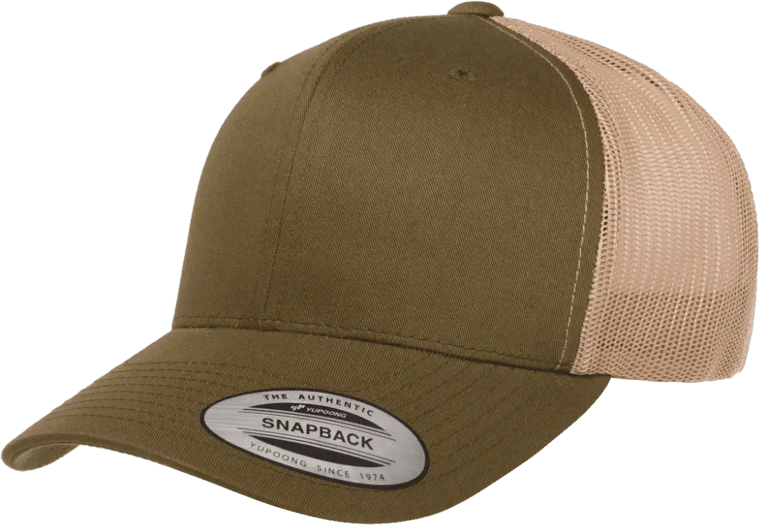 Yupoong 6606T Classics Retro Trucker Cap 2 Tone Moss Khaki Olive Khaki / 6 5/8’’ 7 5/8’’