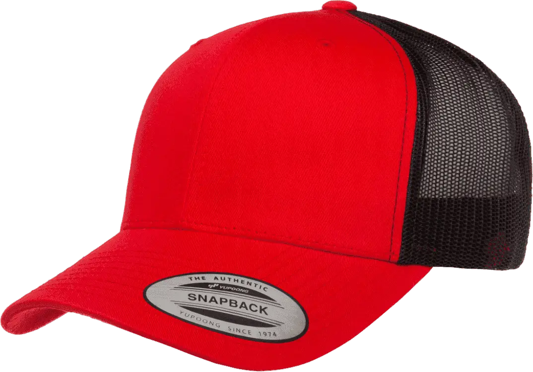 Yupoong 6606T Classics Retro Trucker Cap 2 Tone Red Black Red Black / 6 5/8’’ 7 5/8’’