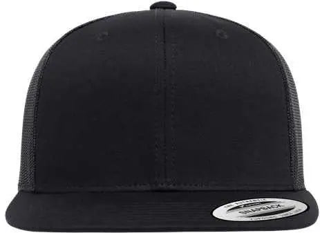 Yupoong 6609 Retro High Profile Trucker Cap - Black - Black / One Size Fits Most