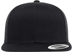 Yupoong 6609 Retro High Profile Trucker Cap - Black - Black / One Size Fits Most