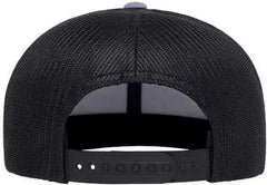 Yupoong 6609 Retro High Profile Trucker Cap - Heather Gray Black - Gray Black / One Size Fits Most