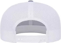 Yupoong 6609 Retro High Profile Trucker Cap - Heather Gray White - Gray White / One Size Fits Most