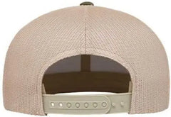 Yupoong 6609 Retro High Profile Trucker Cap - Moss Green Khaki - Green Khaki / One Size Fits Most