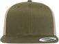 Yupoong 6609 Retro High Profile Trucker Cap - Moss Green Khaki - Green Khaki / One Size Fits Most