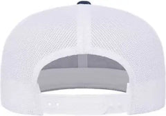 Yupoong 6609 Retro High Profile Trucker Cap - Navy White - Navy White / One Size Fits Most