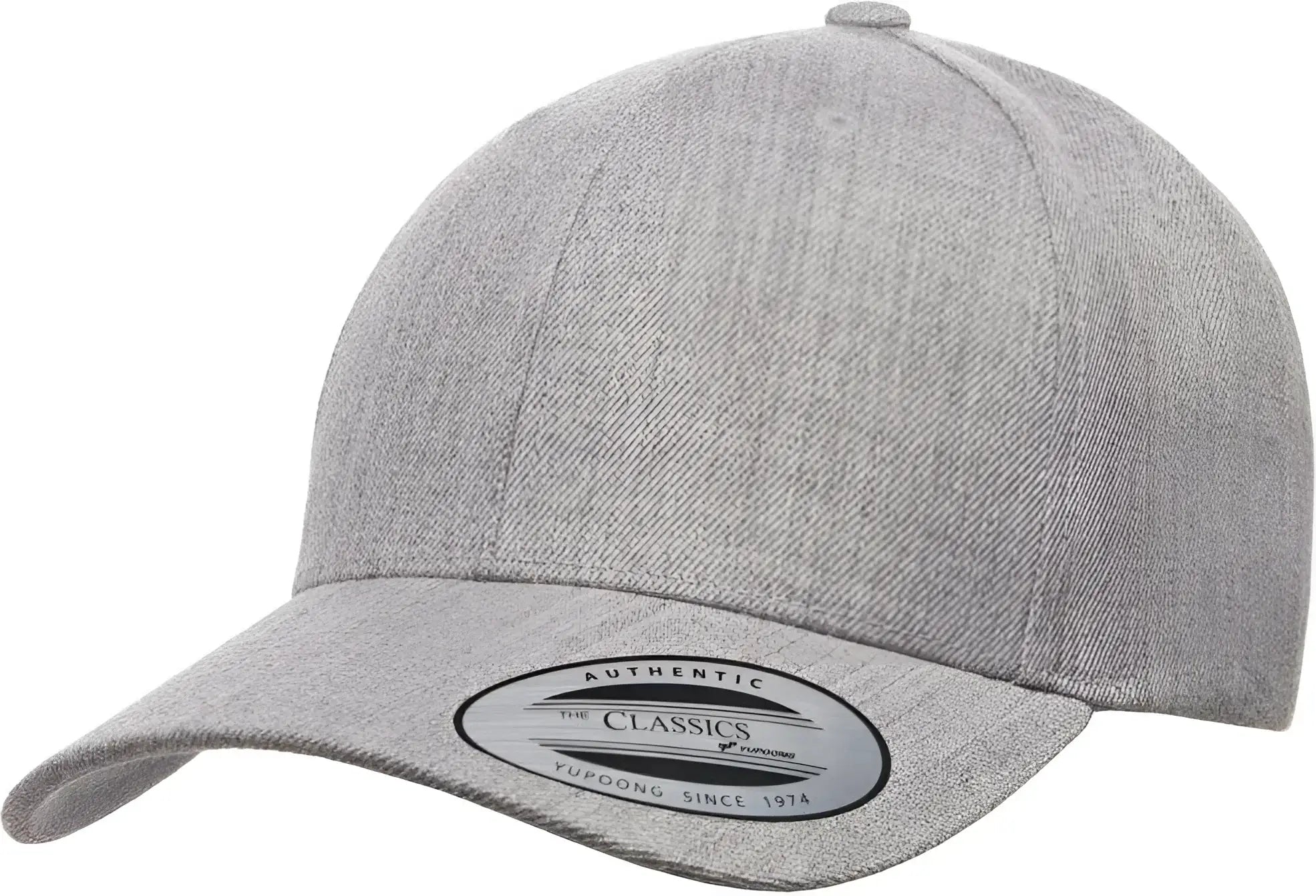 Yupoong 6789M Classics Premium Curved Visor Snapback Cap Heather Gray / 6 5/8’’ 7 5/8’’